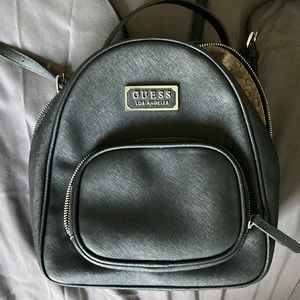 Black guess leather backpack